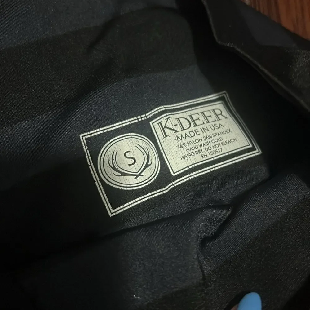 K-Deer Leggings - Black Red & Gray Striped - Size Small - Like New - Worn Once - Picture 2 of 4